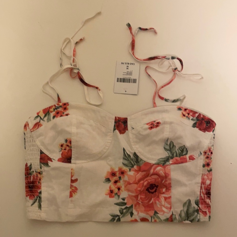 Forever21 Floral Crop Tank Top